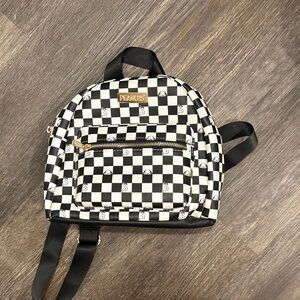 Peanuts Black and White Checkered Backpack